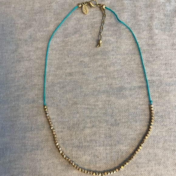 American Eagle gold beaded turquoise necklace